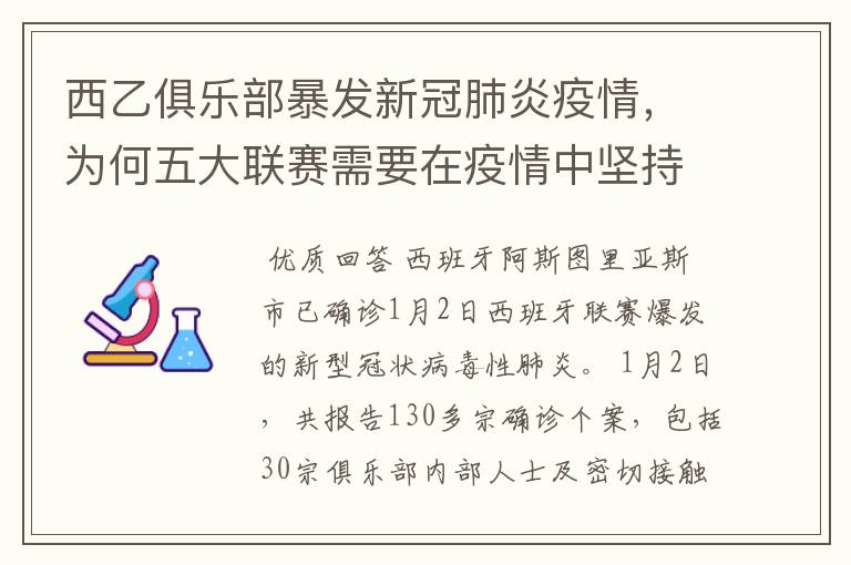 西乙俱乐部暴发新冠肺炎疫情,为何五大联赛需要在疫情中坚持进行?
