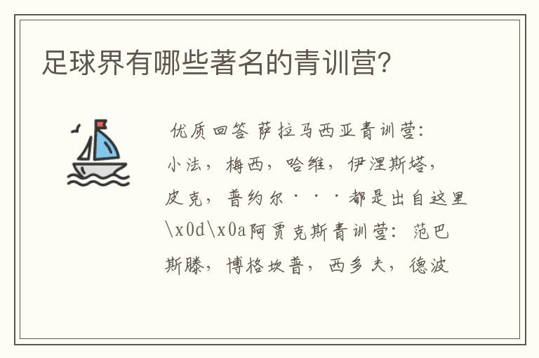 足球界有哪些著名的青训营?