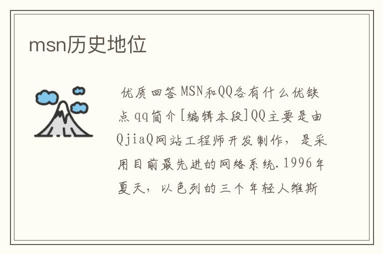 msn历史地位