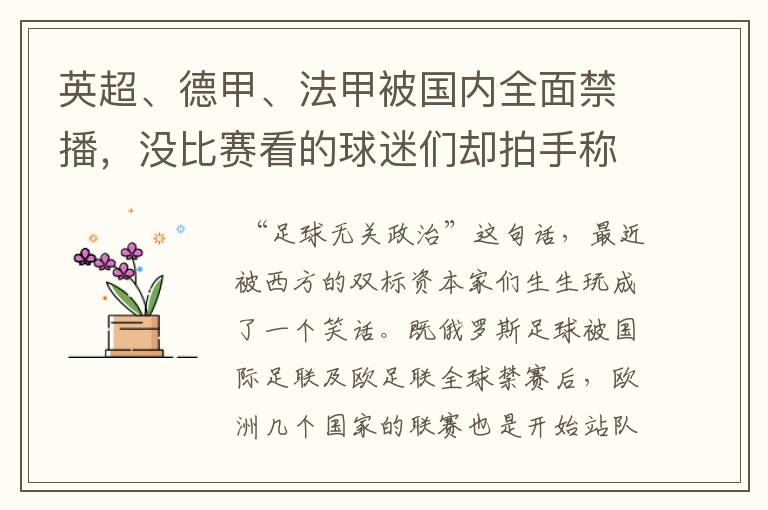 英超、德甲、法甲被国内全面禁播,没比赛看的球迷们却拍手称快