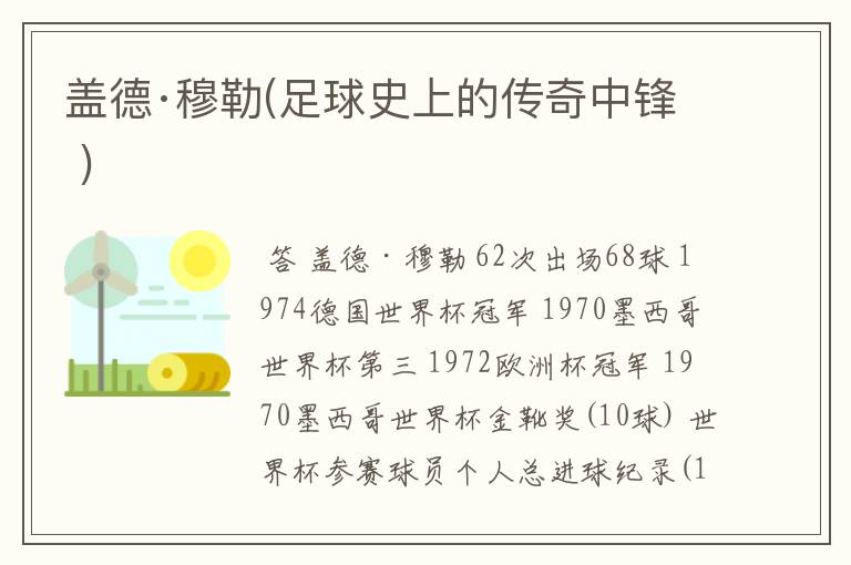 盖德·穆勒(足球史上的传奇中锋 )