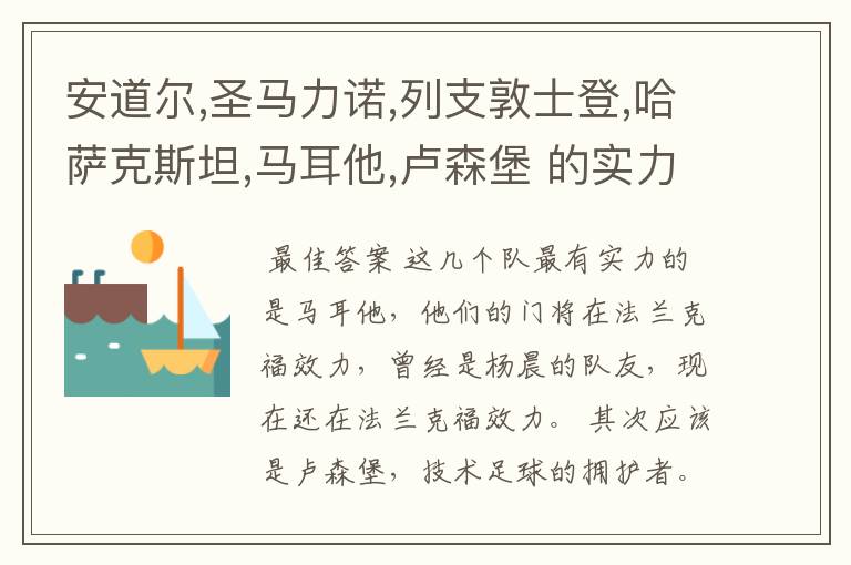 安道尔,圣马力诺,列支敦士登,哈萨克斯坦,马耳他,卢森堡 的实力排名