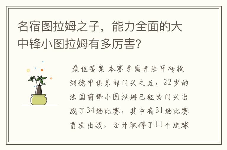 名宿图拉姆之子,能力全面的大中锋小图拉姆有多厉害?