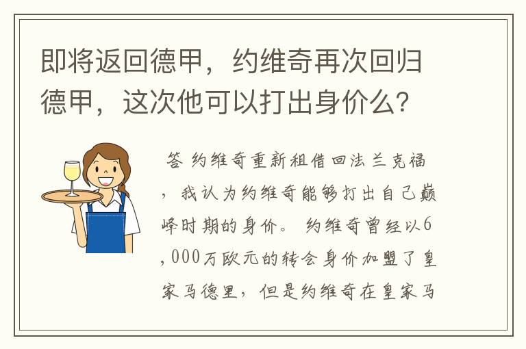 即将返回德甲,约维奇再次回归德甲,这次他可以打出身价么?