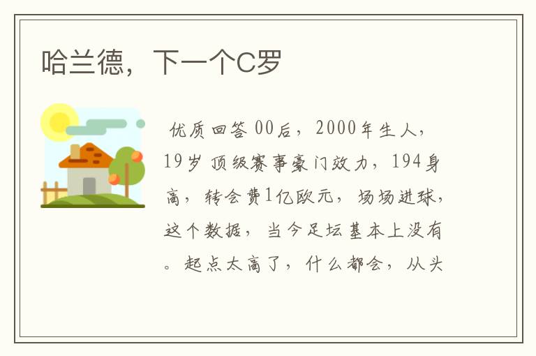 哈兰德,下一个C罗