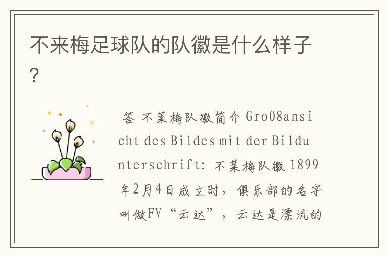 不来梅足球队的队徽是什么样子?