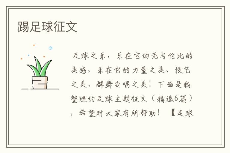 踢足球征文