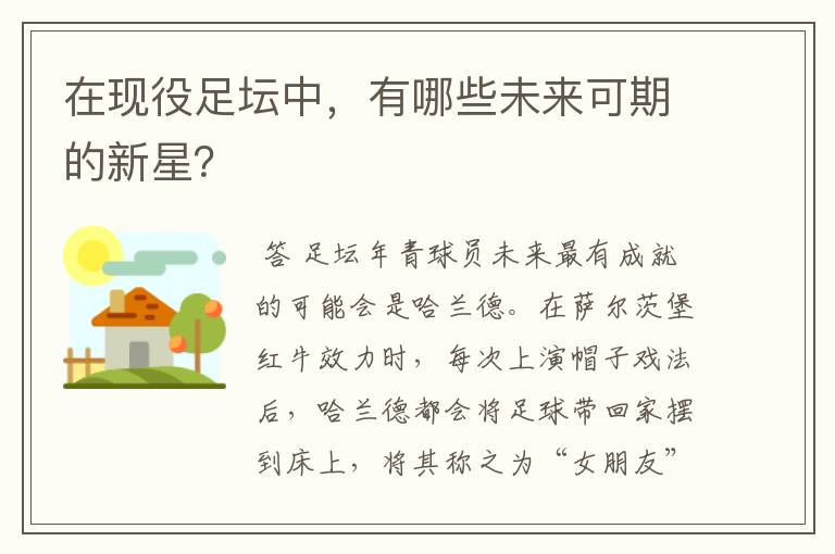 在现役足坛中,有哪些未来可期的新星?