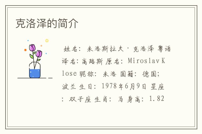 克洛泽的简介