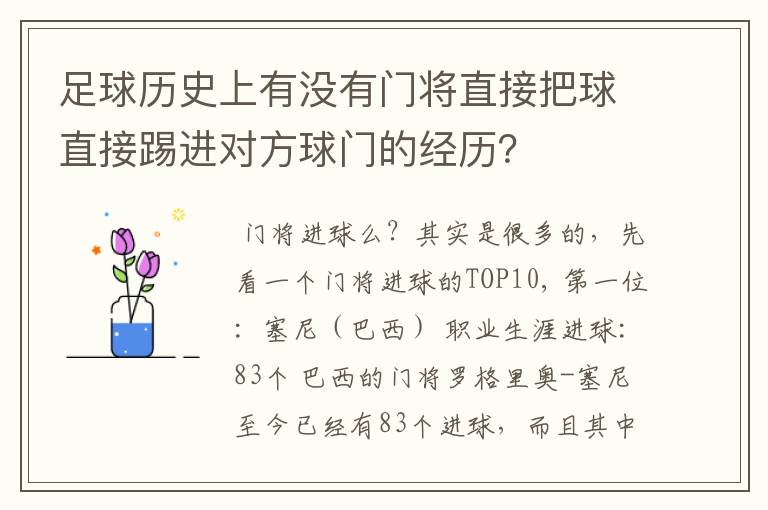 足球历史上有没有门将直接把球直接踢进对方球门的经历?