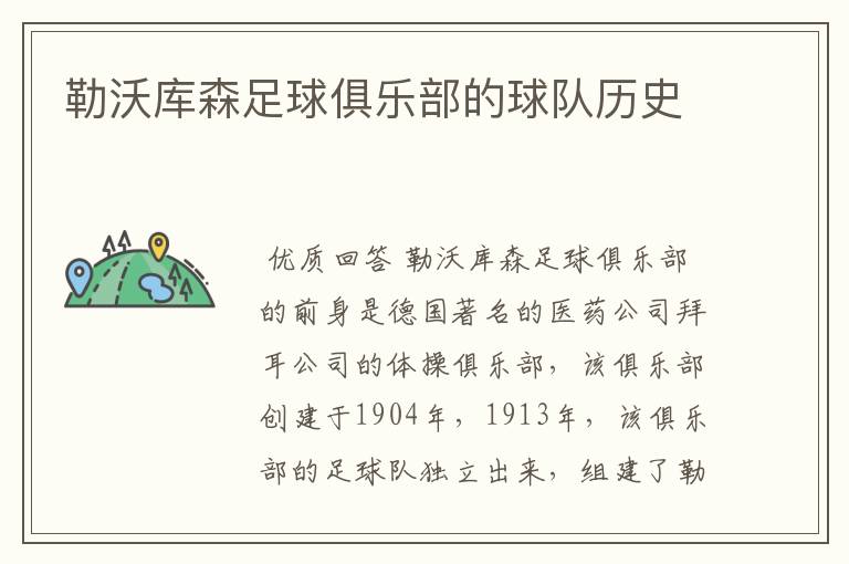 勒沃库森足球俱乐部的球队历史