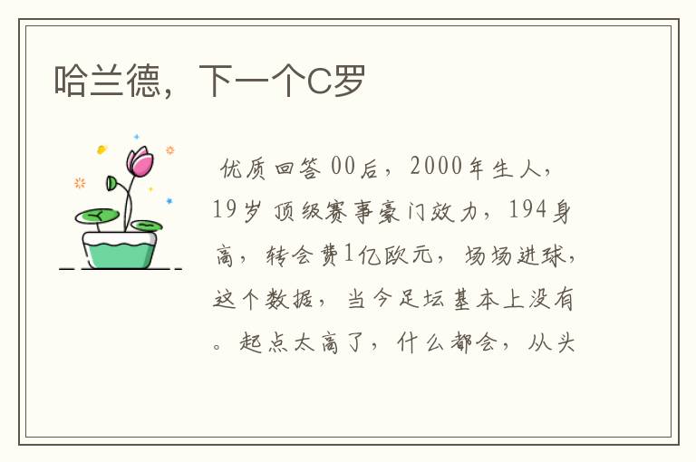 哈兰德,下一个C罗