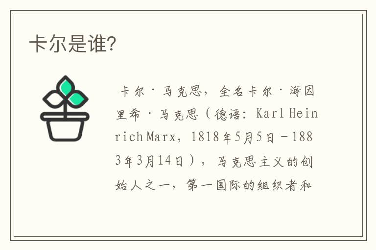 卡尔是谁?