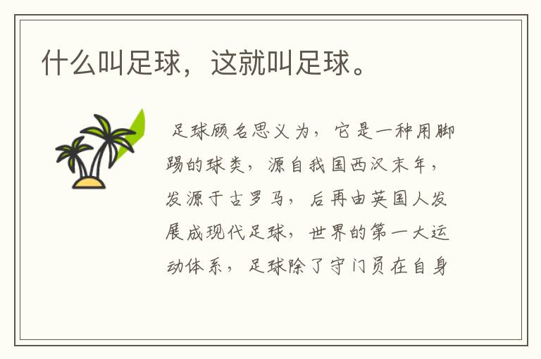 什么叫足球,这就叫足球。