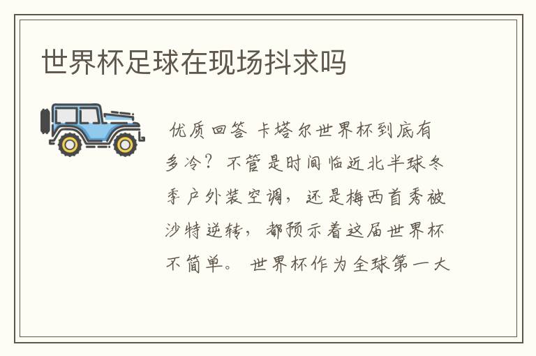 世界杯足球在现场抖求吗