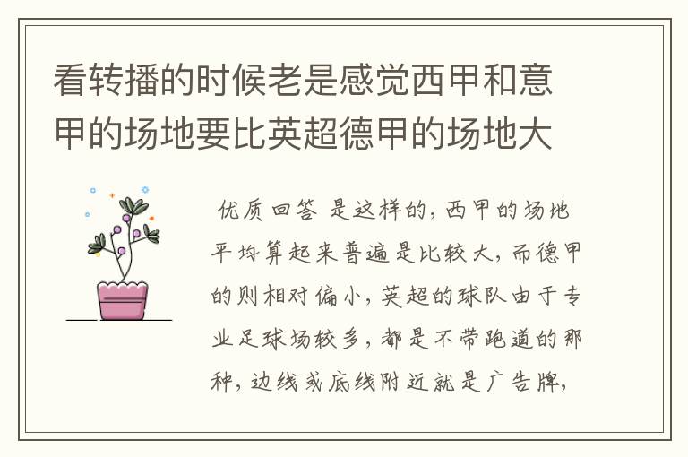 看转播的时候老是感觉西甲和意甲的场地要比英超德甲的场地大很多,