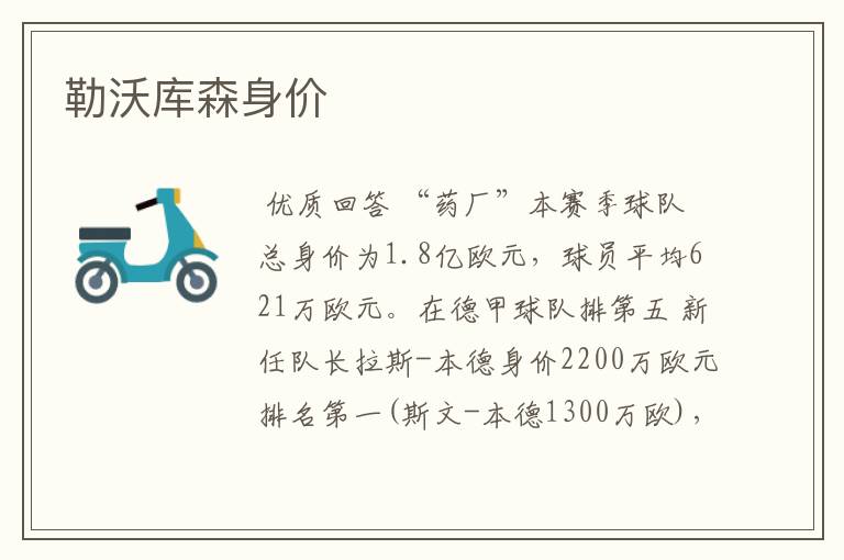 勒沃库森身价
