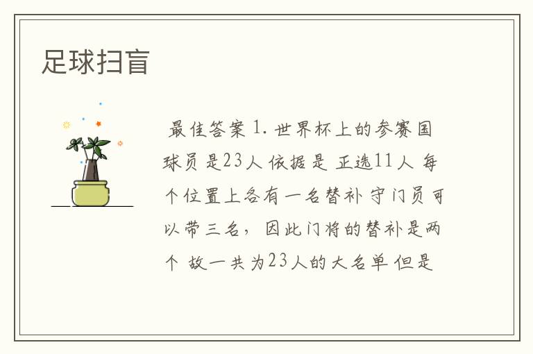 足球扫盲