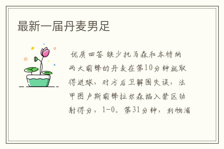 最新一届丹麦男足