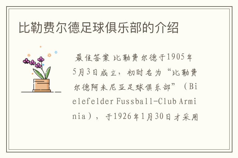 比勒费尔德足球俱乐部的介绍