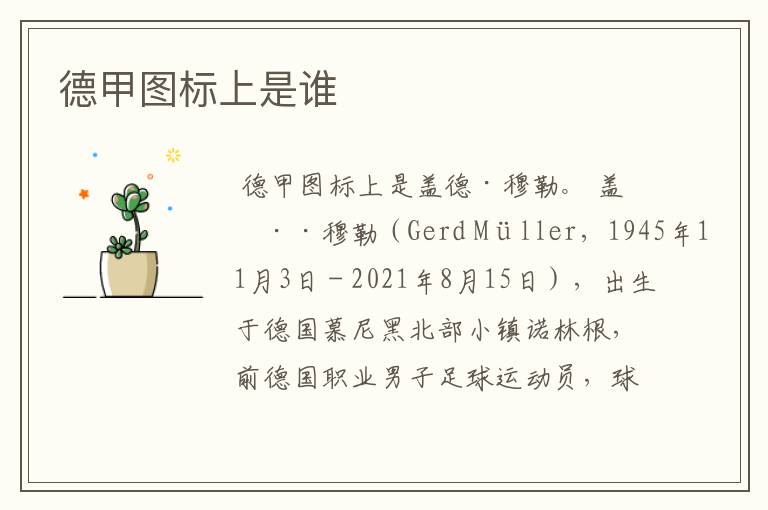德甲图标上是谁
