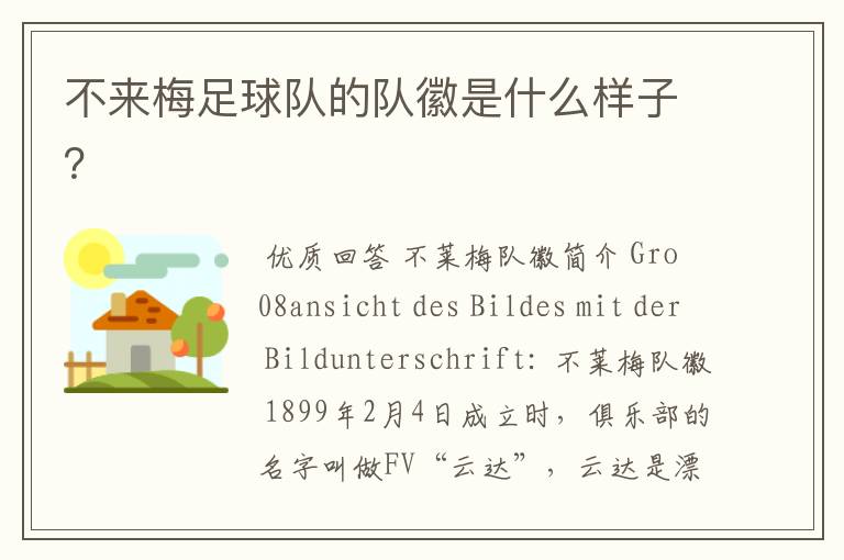 不来梅足球队的队徽是什么样子?