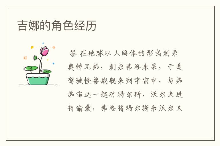 吉娜的角色经历