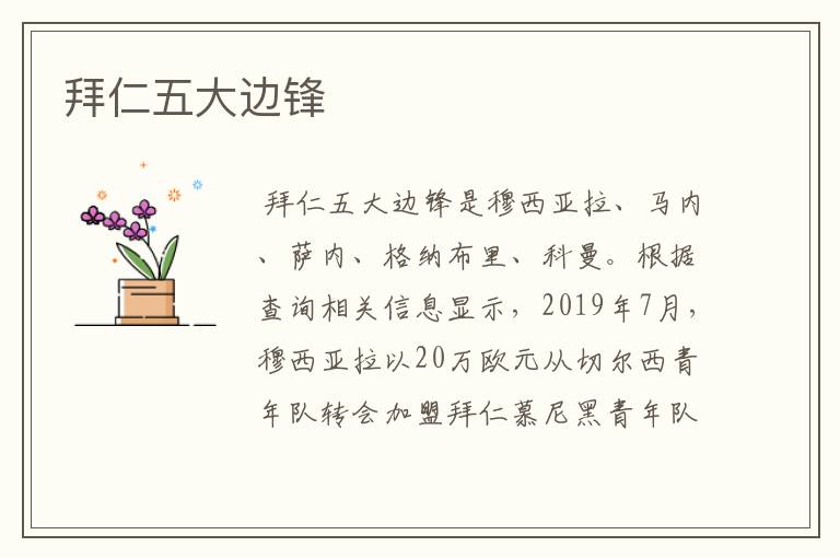 拜仁五大边锋