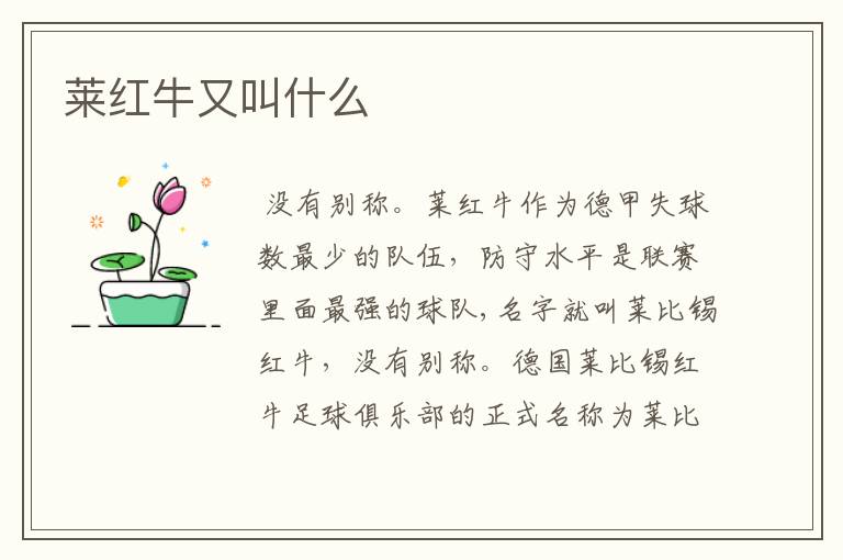 莱红牛又叫什么