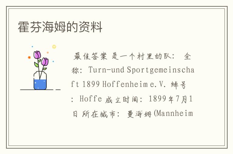 霍芬海姆的资料