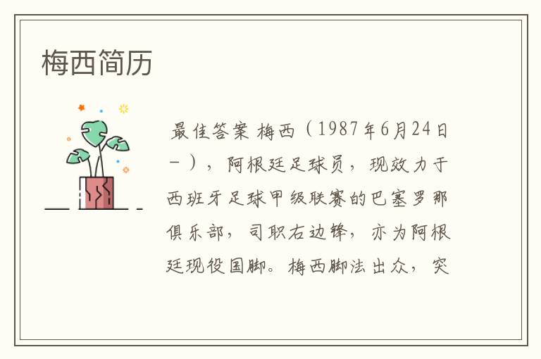 梅西简历