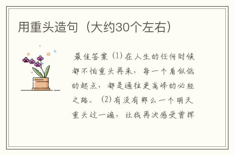 用重头造句(大约30个左右)