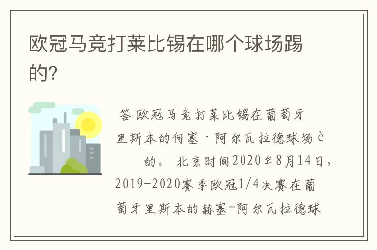 欧冠马竞打莱比锡在哪个球场踢的?