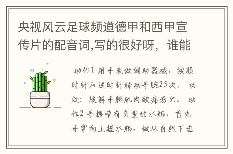 央视风云足球频道德甲和西甲宣传片的配音词,写的很好呀,谁能提供一下