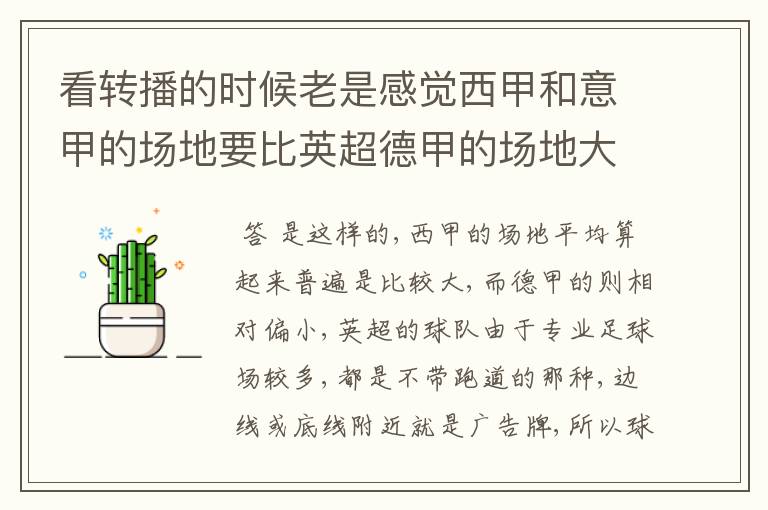 看转播的时候老是感觉西甲和意甲的场地要比英超德甲的场地大很多,