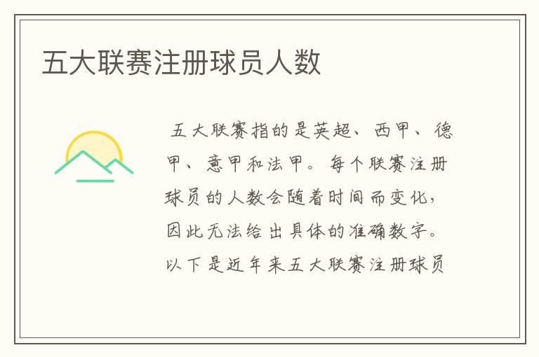 五大联赛注册球员人数