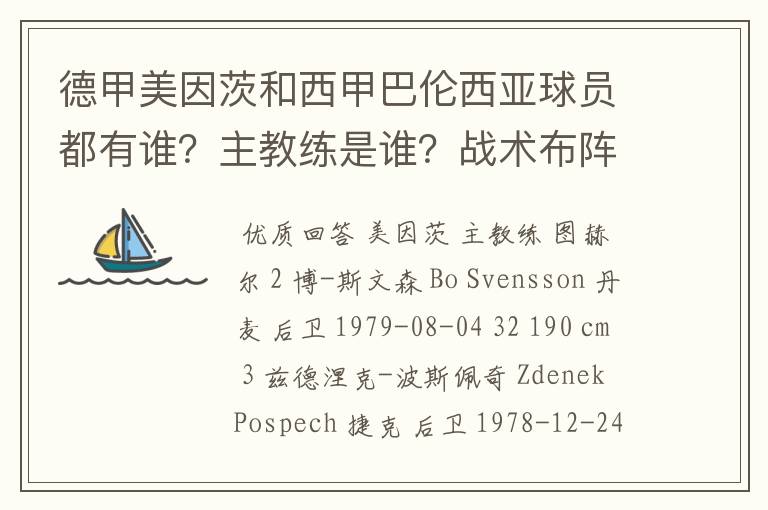 德甲美因茨和西甲巴伦西亚球员都有谁?主教练是谁?战术布阵怎样?