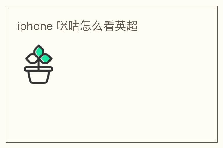 iphone 咪咕怎么看英超