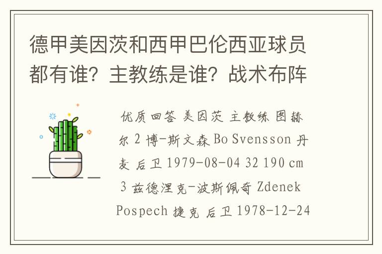 德甲美因茨和西甲巴伦西亚球员都有谁?主教练是谁?战术布阵怎样?