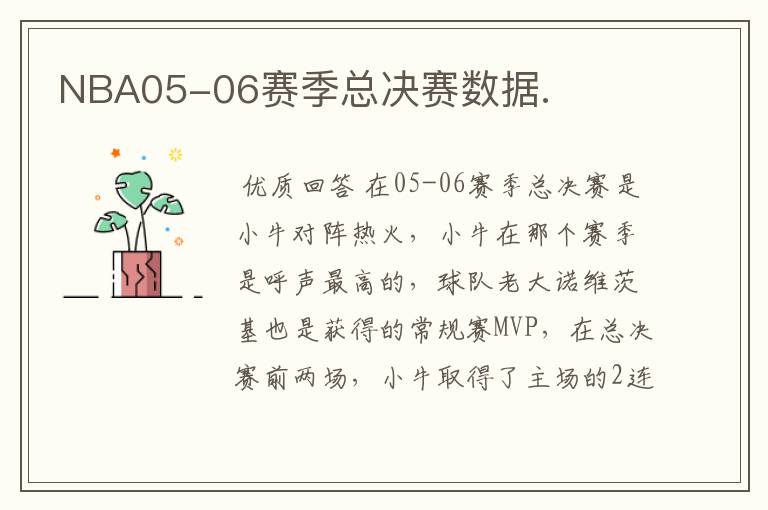 NBA05-06赛季总决赛数据.