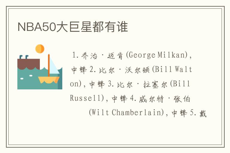 NBA50大巨星都有谁