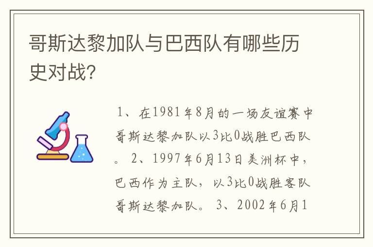 哥斯达黎加队与巴西队有哪些历史对战?