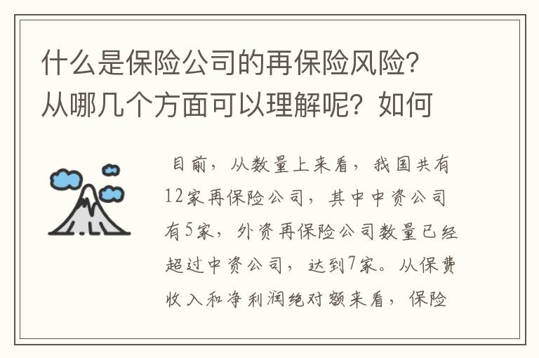 什么是保险公司的再保险风险?从哪几个方面可以理解呢?如何控制再保险风险呢?