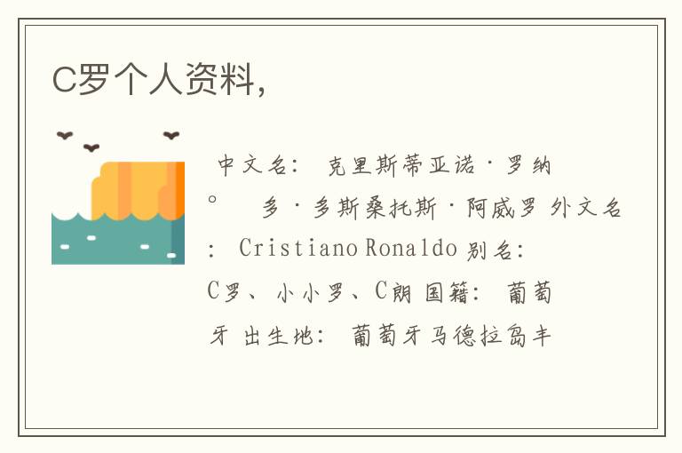 C罗个人资料,