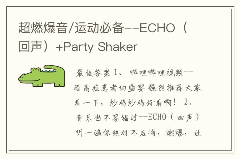 超燃爆音/运动必备--ECHO(回声)+Party Shaker
