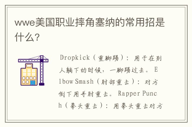 wwe美国职业摔角塞纳的常用招是什么?