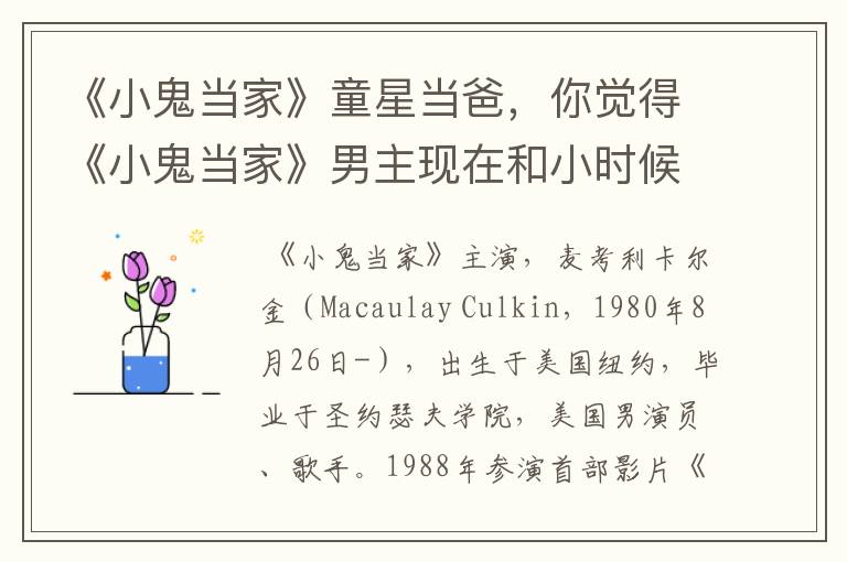 《小鬼当家》童星当爸,你觉得《小鬼当家》男主现在和小时候差别大吗?