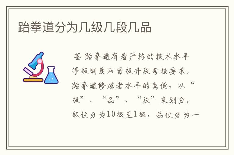 跆拳道分为几级几段几品