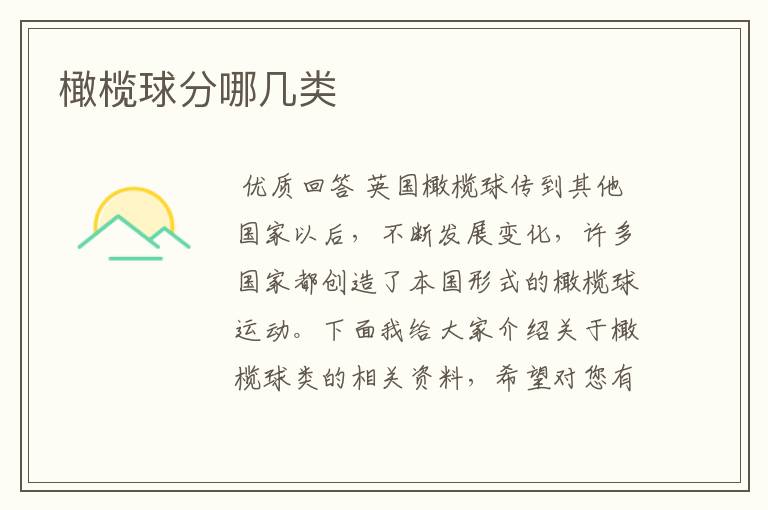 橄榄球分哪几类