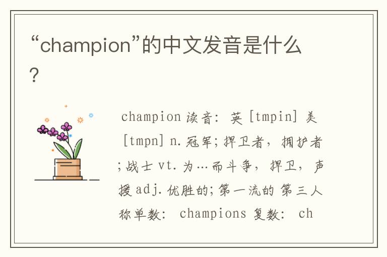 “champion”的中文发音是什么?